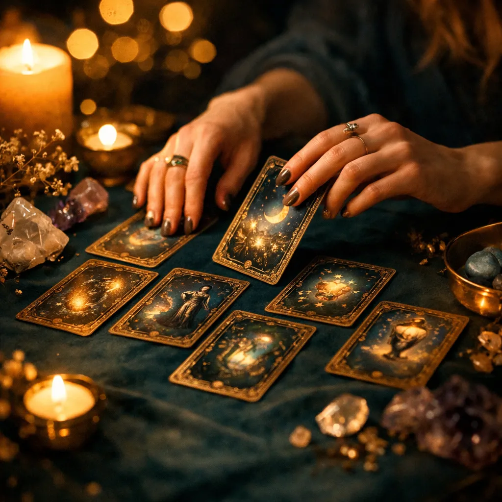 Melita Luz realizando una tirada de tarot
